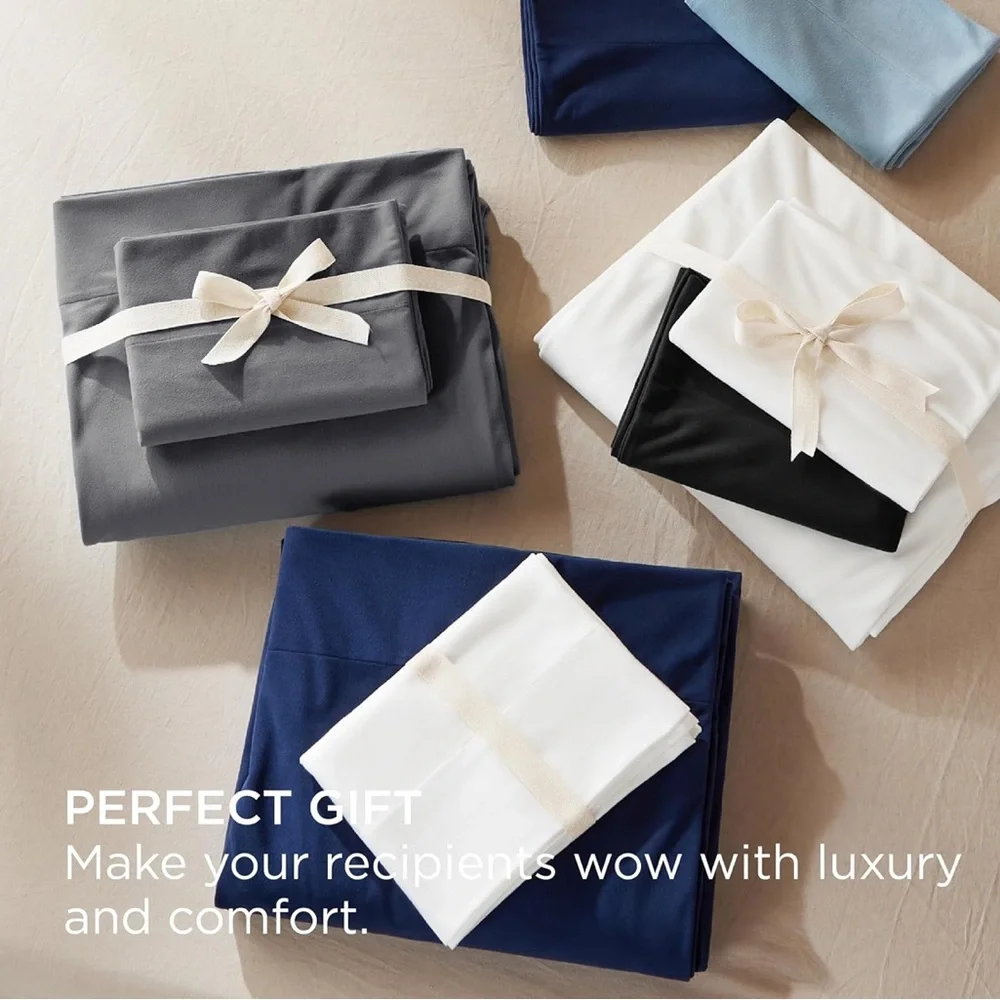 🌺Bedsure Queen Polyester Flannel Warm Soft Fleece Deep Pocket Bed Sheets Set🌸🌺